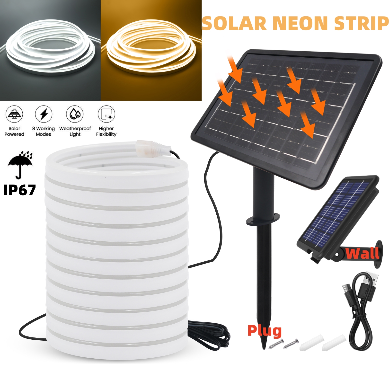 24v neonvaloa aurinkokenno-led-nauha 3m 5m 10m vedenpitävä köysi silikoniputki neonkyltti joustava lamppu kodinsisustus valkoinen lämmin