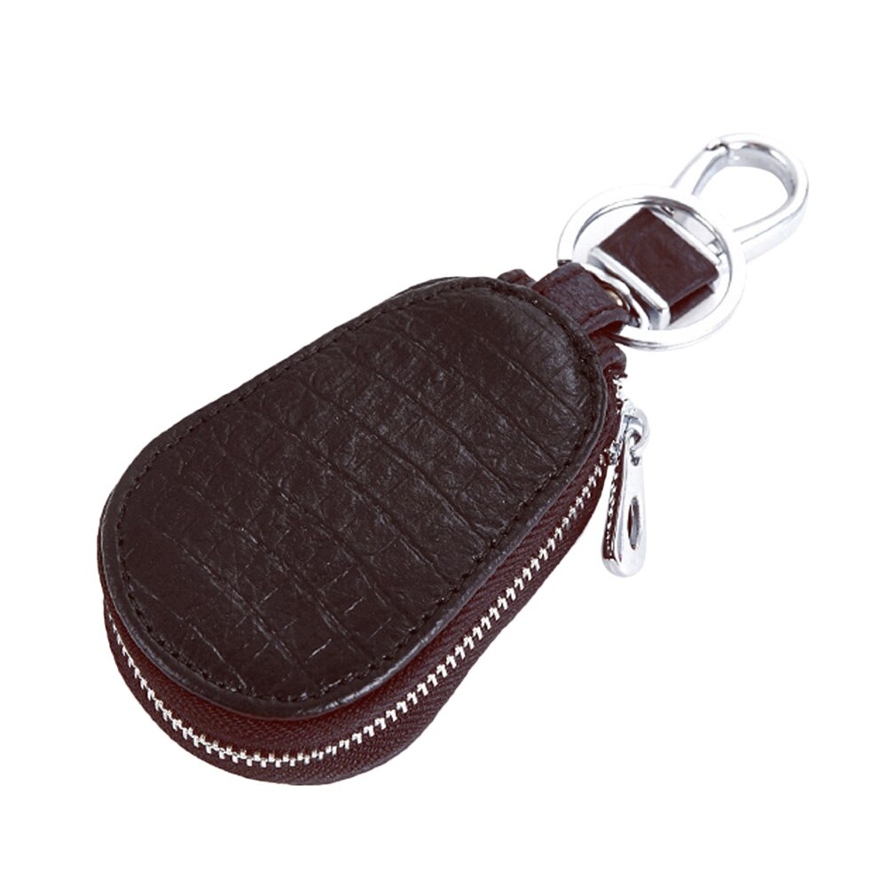 Funda de llave de coche de cuero PU, Funda de cuero PU con cremallera, bolsa de llaves, monedero, XIN: Coffee