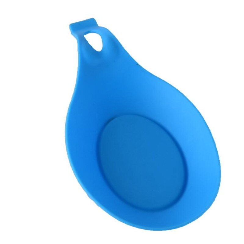 Silikone isolering ske hvile varmebestandig drikke glas coaster bakke ske pad spise måtte grydelapper køkken tilbehør: Blå