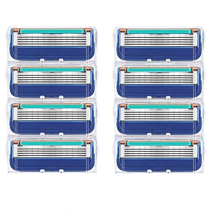 4 Stks/partij Uitstekende Scheren 5 Lagen Scheermesjes Compatibel Voor Fusion Mannen Gezichtsverzorging Of Mache 3: 8 blades