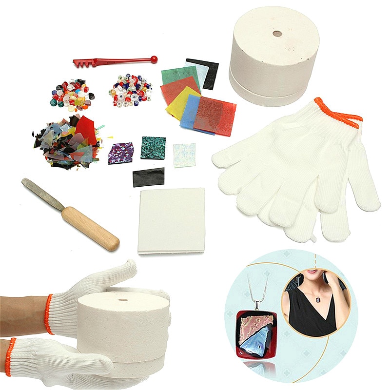 10pcs/set Microwave Kiln Kit Tool Set Stained Glass Fusing Supplies DIY Kit Ceramic Accessories Supplies