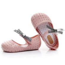 Ensomme babysko udhulede gelé baby sandaler blink bowknot spænde barnesandaler sommer toddler børn søde sko