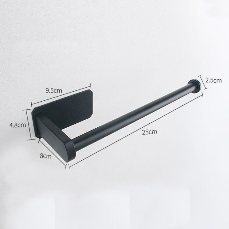 Rvs Wc Papierrolhouder Zwart Zilver Zelfklevende Toiletrolhouder Voor Badkamer Stok Op Muur Handdoekenrek wc rol houder zwart industrieel toilet paper wcrol: black  L