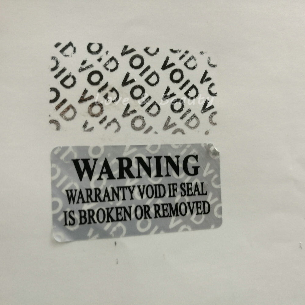 WARRANTY VOID IF SEAL IS BROKEN OR REMOVED warning Sticker Silver colour 1000PCS