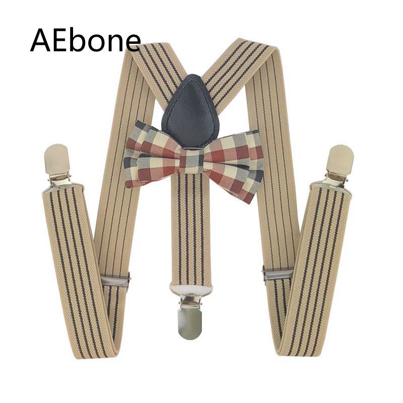 AEbone Baby Bogen Krawatten und Hosenträger freundlicher Hosenträger Jungen Hosenträger für Hosen Jahrgang Bretels Leder Suspensorios Menino Sus29