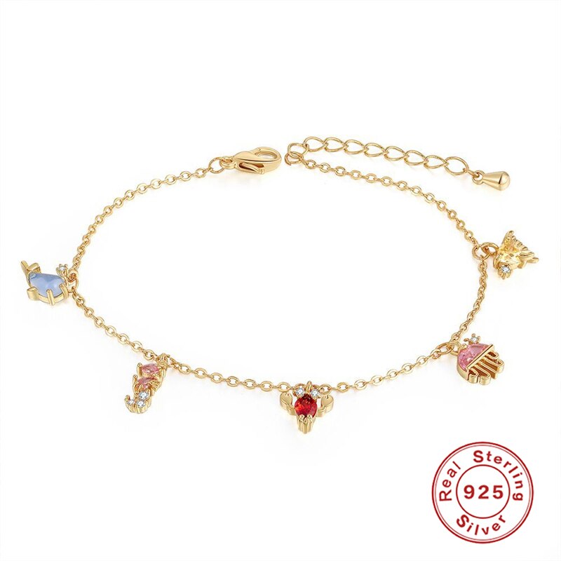 Morse Code Strand Stijl Marine Dieren Armband Voor Vrouwen 925 Zilveren 18K Gold Sleutelbeen Armband Bedels Zomer Armbanden Pulseiras: A2  (17 3CM)