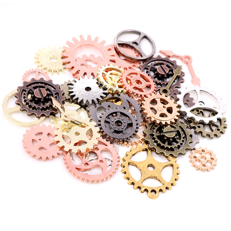 Gearssmall Size 8-25Mm Mix Legering Mechanische Steampunk Cogs & Tandwielen Diy Accessoires: Lichtgele kleur