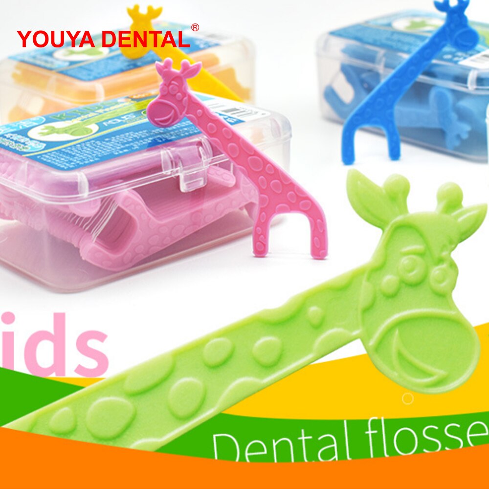 Dental Floss Stick Threader Giraffe Flosser Kids Children Teeth Dental Floss Picks Interdental Brush Tooth Clean Oral Care tools