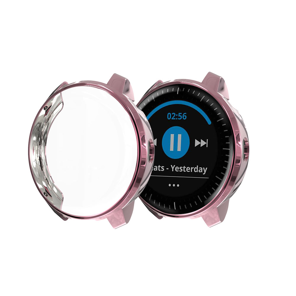 Clever Uhr fallen Für Garmin vivoactive 3 Volle Schutz TPU fallen Für Garmin vivoactive3 Bildschirm Schutz für vivoactive 3: Rosa