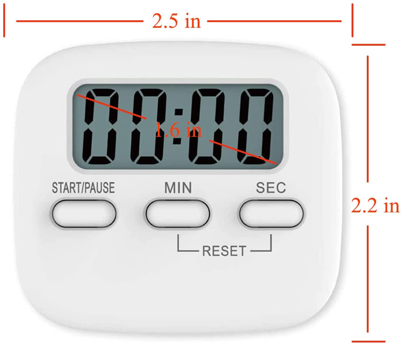 Magnetic Kitchen Timer Countdown Timer LED Digital Screen Multifunctional Visual Alarm Clock for Study Sport Cooking: gray