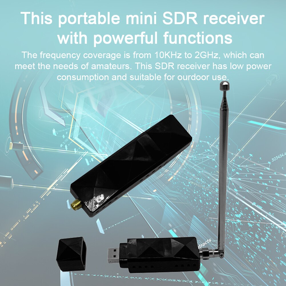 10kHz~2GHz USB SDR Receiver 12 Bit ADC 60DB SDR Receiver Compatible with RSP HF AM FM SSB CW Aviation Band Receiver