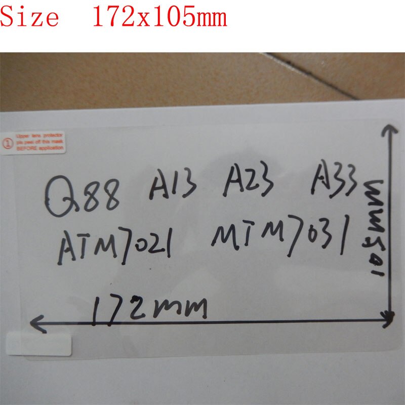 172x105mm screen protector voor 7 inch Q8 tablet Q88 A13 A23 A33 ATM7021 ATM7031 LCD protector