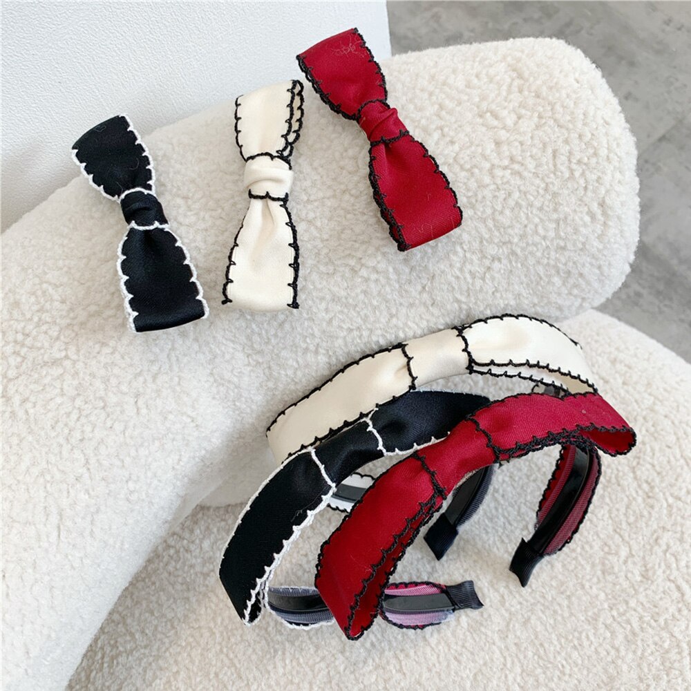 Accesorios para el cabello para niña y mujer, Blanco Simple de , diadema negra, pinza para el pelo, capucha para el pelo coreana