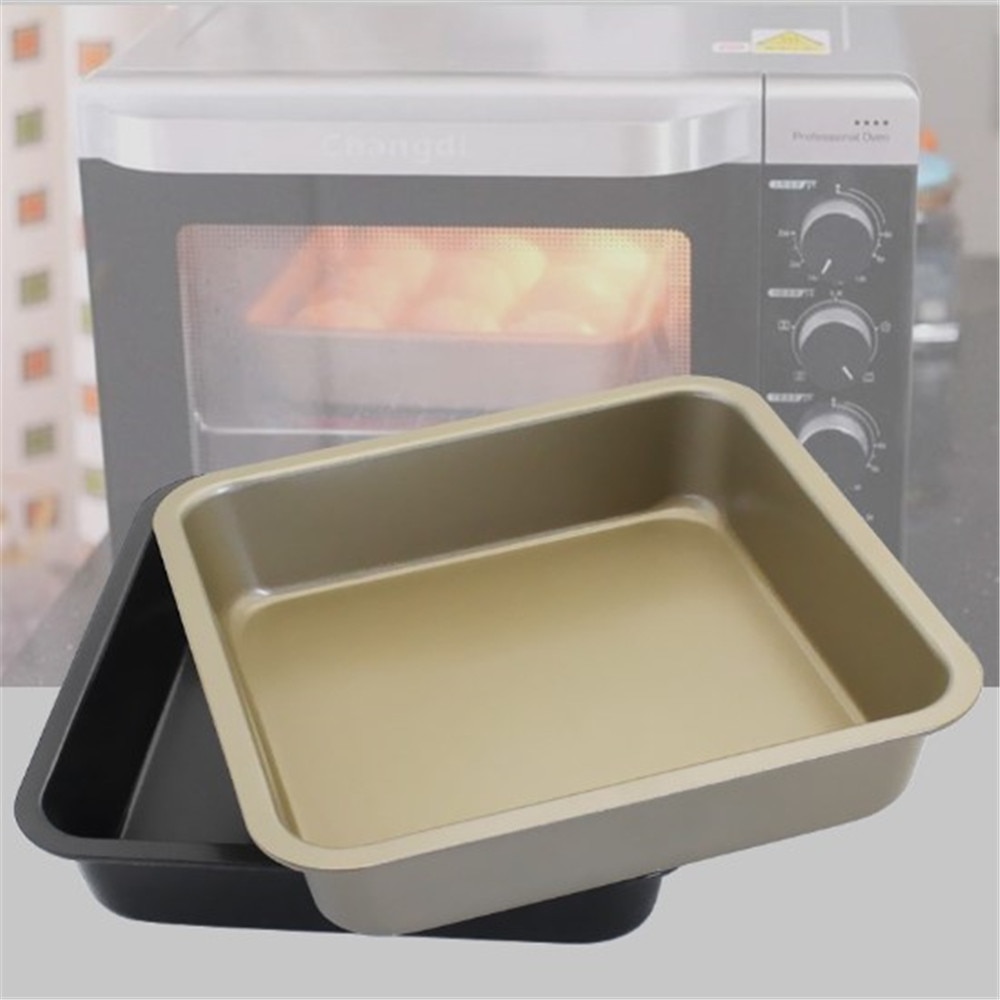 Vierkante bakvorm van 8- inch, antiaanbaklaag, koolstofstaal, bakvorm voor taarten, brood, pizza, koekjes, oven, bakvorm, bakplaat, ovenschaal