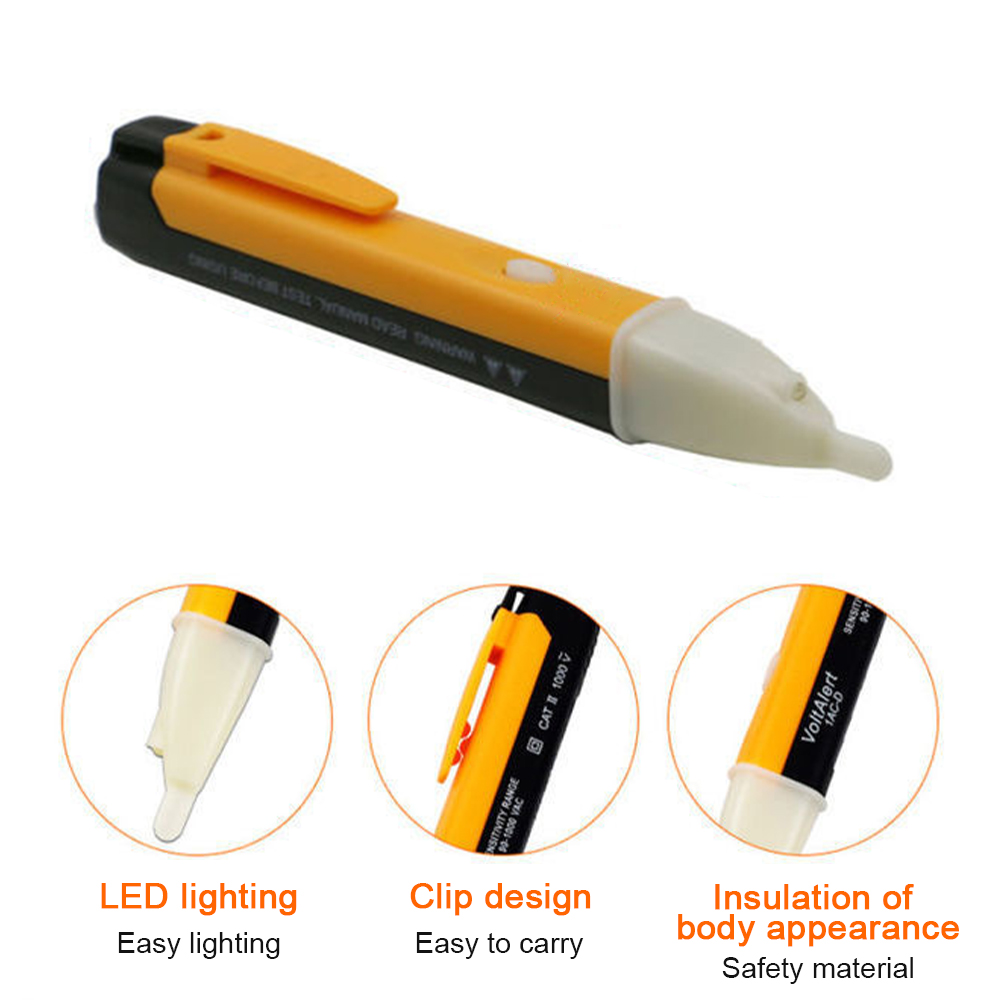 Stylo de test électrique , détecteur de tension, lumière LED, Durable, sans Contact, isolé, Portable, maison, ABS sensible et précis