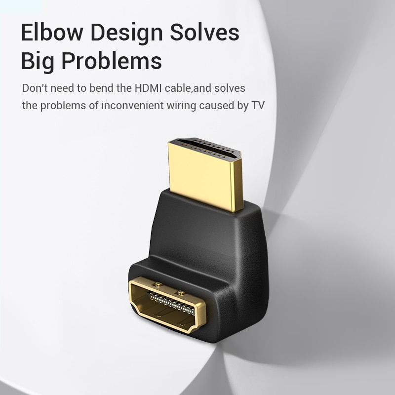 Tions HDMI Adapter 270 90 Grad Rechtwinklig HDMI Stecker auf HDMI Buchse Konverter für PS4 HDTV HDMI Kabel 4K HDMI 2,0 Verlängerung