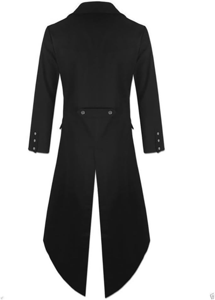 Mens Steampunk Gothic Jacket Victorian Tailcoat Vintage Halloween Costume Tuxedo Coat Uniform