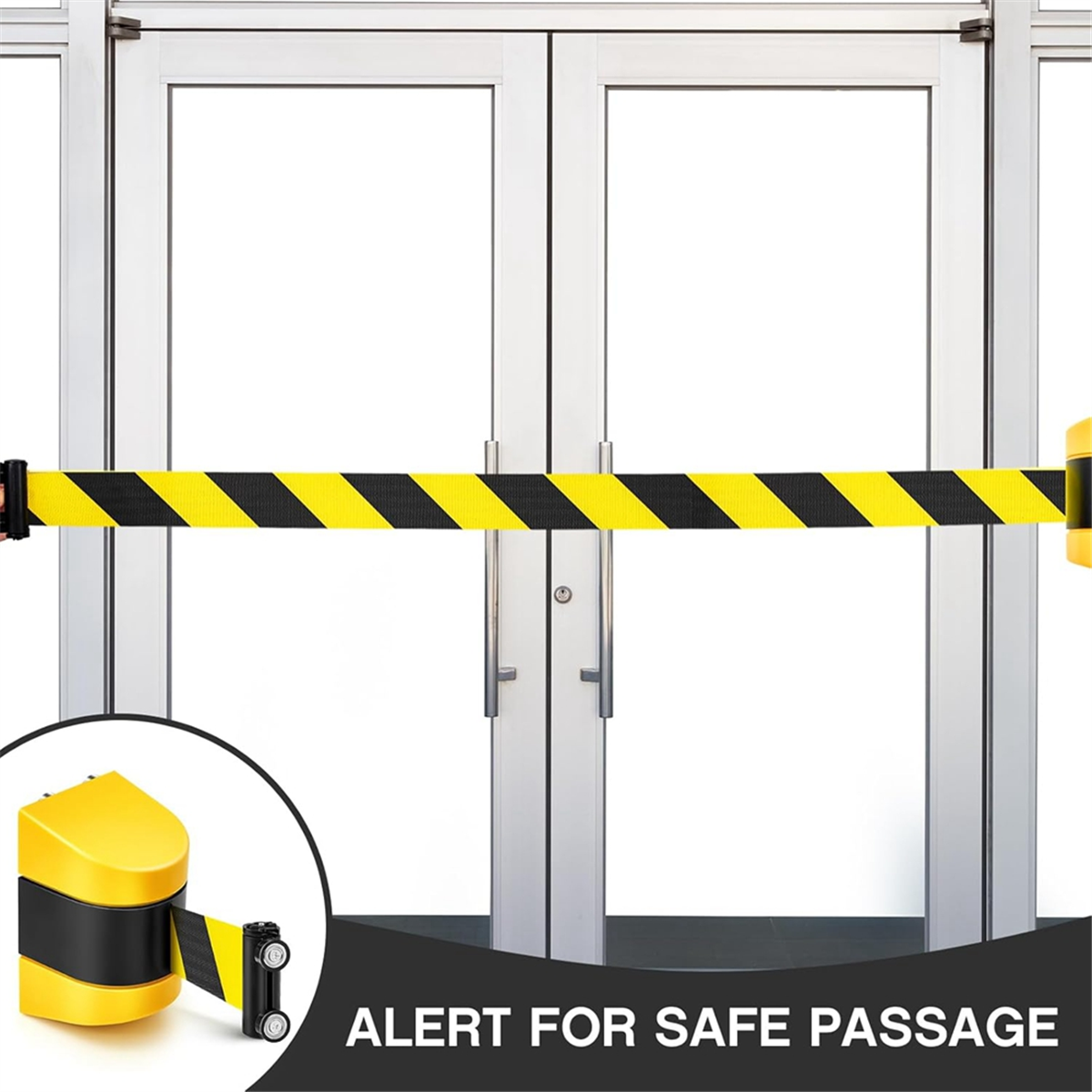 16.4 Ft Magnetic Retractable Wall Barrier Magnetic Wall Mount Crowd Control Retractable Safety Belt Striped Belt