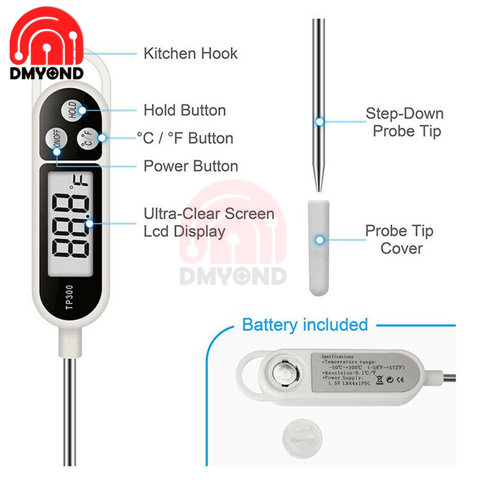 Therye.com-Therye.com de cuisine numérique TP300, sonde alimentaire, outils de four électronique, cuisson de la viande, de l'eau, du lait, du barbecue, 40%
