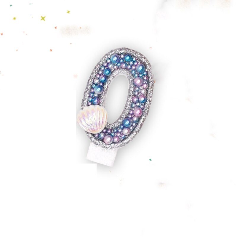 Havfrue hav tema bursdag stearinlys digital håndlaget perleskall bryllup bursdag cupcake bakeutstyr dekorasjon favor.: 0