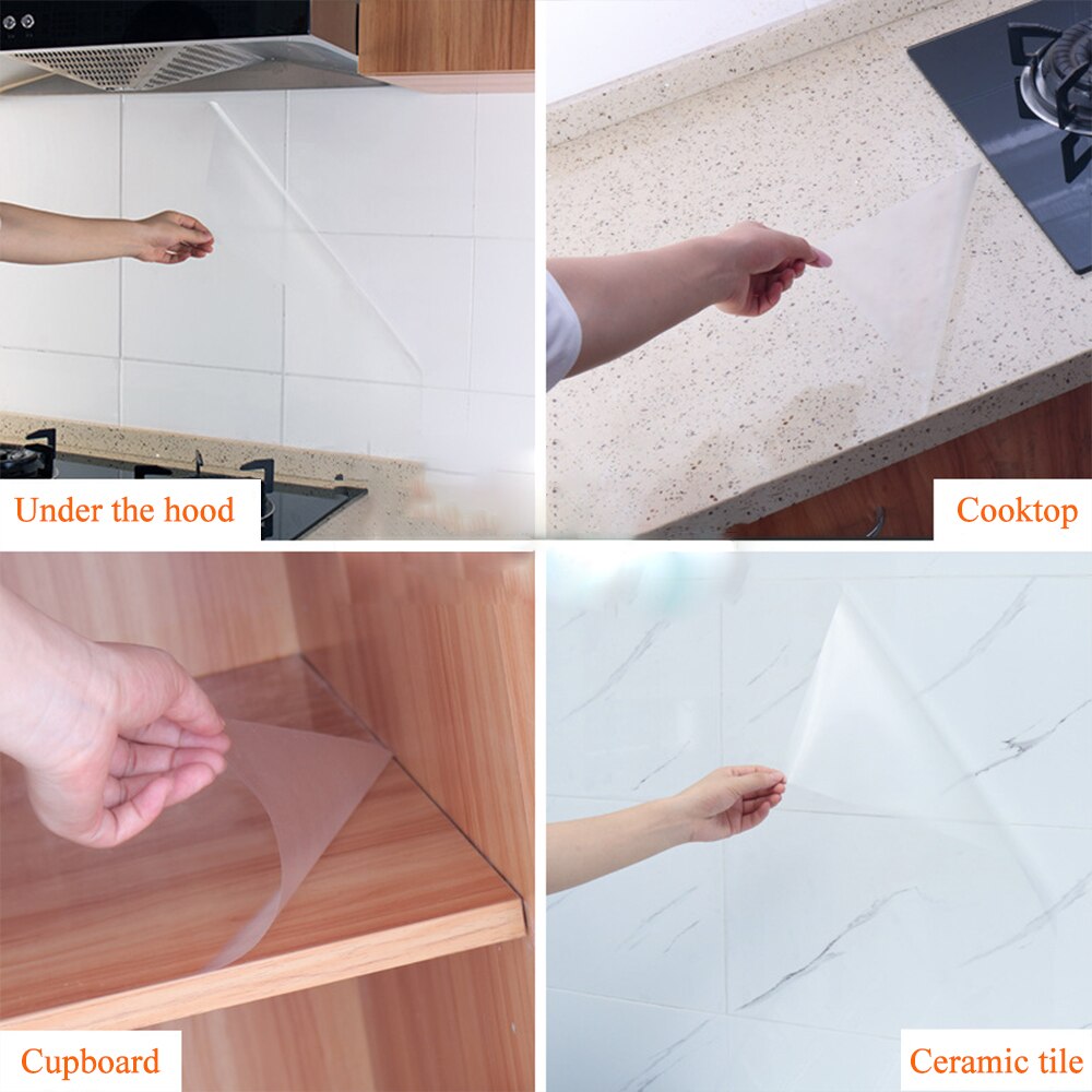 60*300cm Transparent Öl Trennung Wand Aufkleber Küche Fliesen Aufkleber Möbel Schutz Wärme-beständig Wand Aufkleber