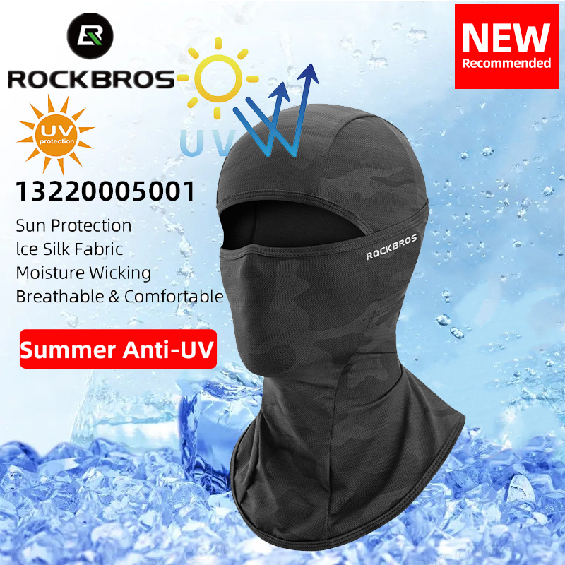ROCKBROS printemps été cyclisme masque UV Protection solaire masque vélo cagoule chapeau vélo écharpe respirant Sport moto masques: WHITE