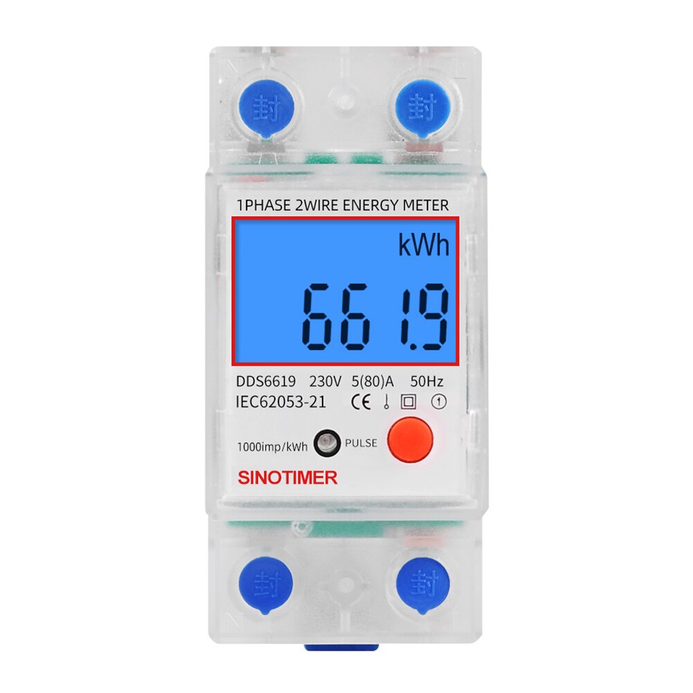 Elektrische Socket Analyzer Din Rail Eenfase Lcd Digitale Stroomverbruik Power Factor Elektrische Energie Ampèremeter Voltmeter