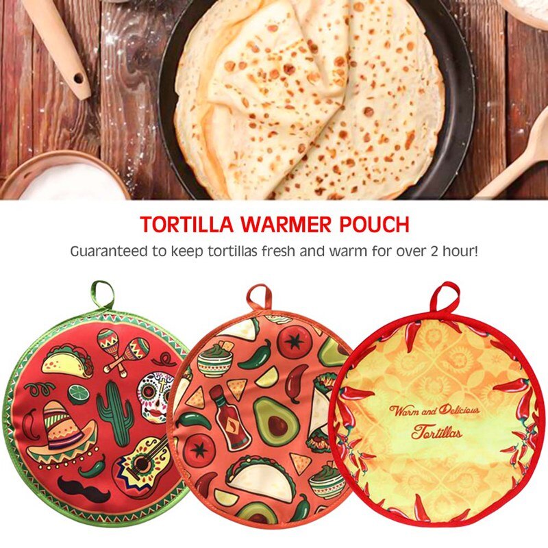 Tortilla crêpe réchauffeur Tortilla sac micro-ondable isolé tissu support de pochette pour farine de maïs Burrito 12 "Tortilla plus