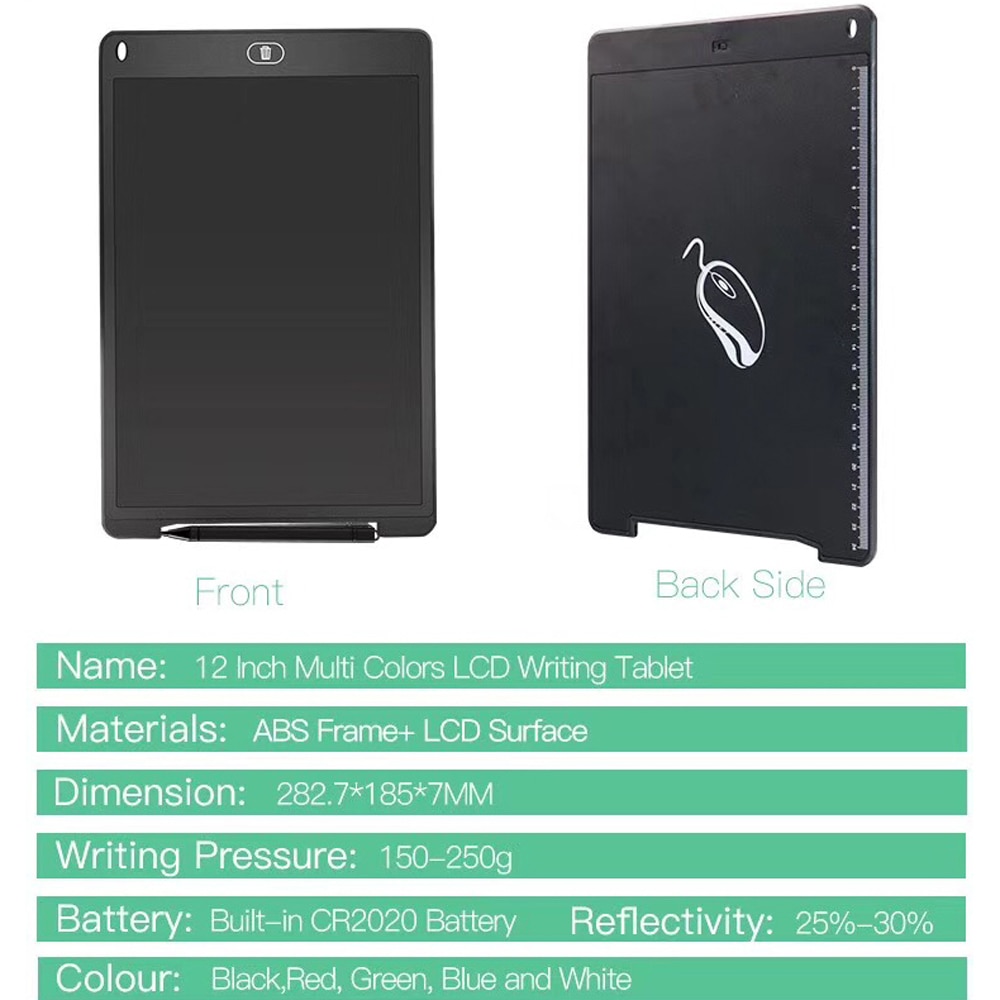 12in Drawing Board Graphics Tablet Portable LCD Writing Tablet for Elderly Children Write to Communicate Intelligent Blackboard