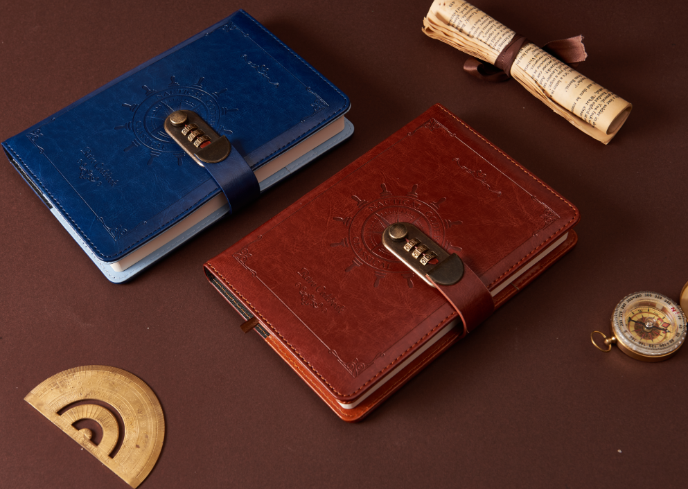 A5 Korea Retro Notebook Password Book with Lock School Office Supplies Stationery Personal Diary Journal Cover planner