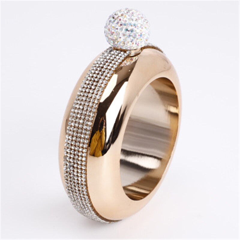 3.5oz Bangle Bracelet Hip Flask with Funnel Stainless Steel Alcohol Whiskey Hip Flask Pocket Flagon Chic Drinkware: C