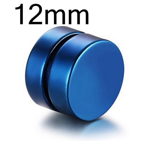 Runde SchöNe Kreis Nicht durchbohren 1PC Starke Magneten Magnet Ohr Mens Clip etwa6mm/8mm/10mm/12mm5 Farben Mädchen Ohrringe: 12mm Blau
