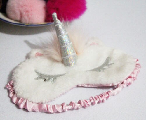 Cute Sleep Unicorn Mask Eye Shade Cover for Girl Kid Teen Blindfold Sweet Fairy Cute Lovely Unicorn Eye Mask 3D Horn