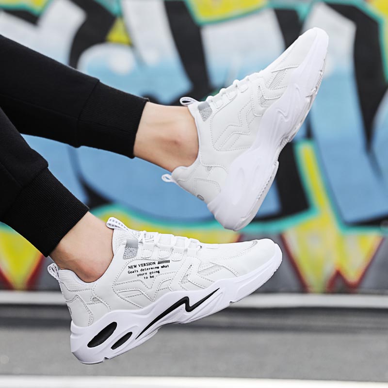 Platform Summer Men's Sport Shoes Tennis Man Sports To Run Shoes Men Sneakers Male Trainers White Orange Chausure Jogging E-463