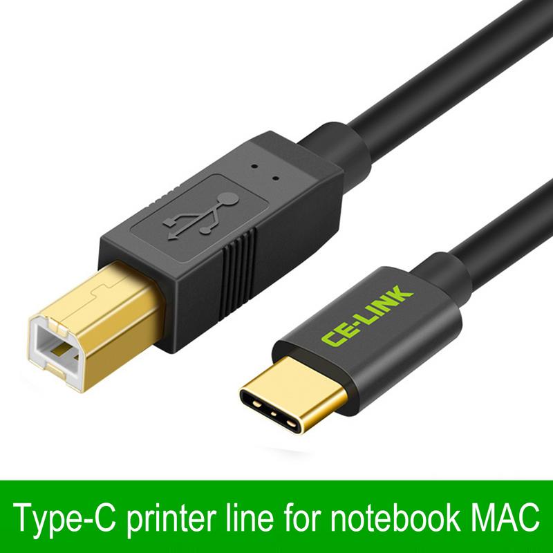 Type C Male Connector Naar USB 2.0 Type B Male Data Kabel Adapter Voor Mobiele Telefoon Printer Harde Schijf Bestand transfer Fast vergulde