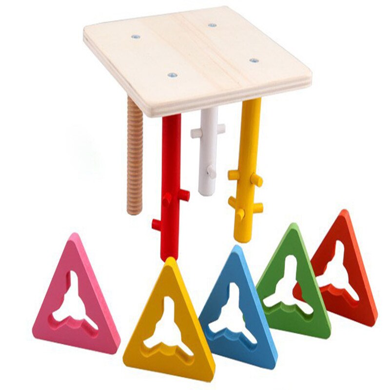 Wooden Toys Color Shaped Sorting Stacking Block To... – Grandado