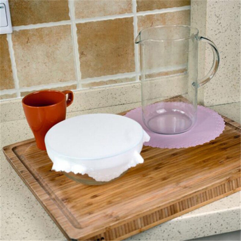 Silicona reutilizable alimentos mantenimiento fresco cubierta de encaje taza esteras Microwavable silicona Stretch tapa utensilios de cocina cubierta