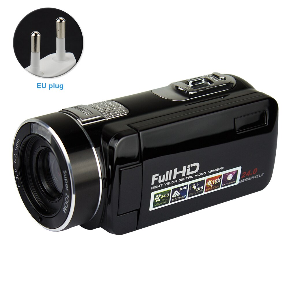 Video Camcorder Handheld Portable 24 Million Pixels Digital Camera Infrared Recorder With Plug 16X Zoom HD 1080P Durable