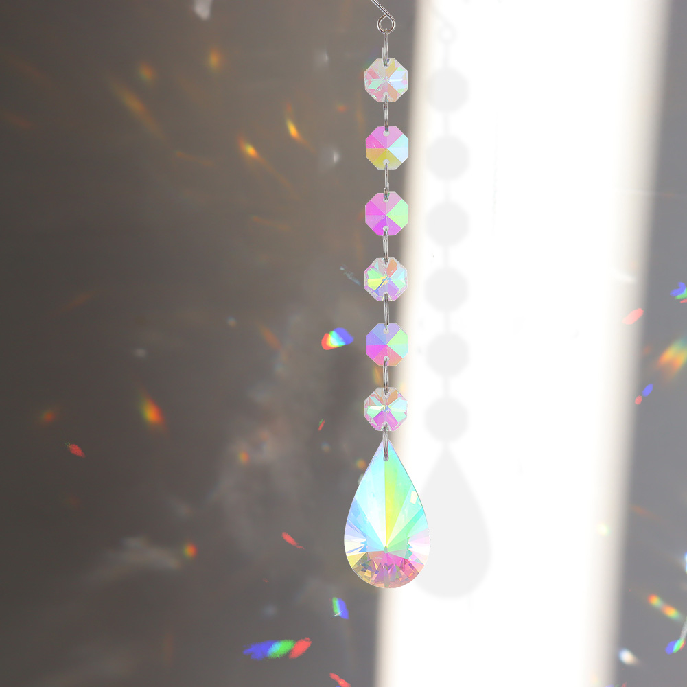 Sun catcher Crystal Moon campanelli eolici prismi diamantati appeso luce Catcher arcobaleno fai tende da finestra pendente decorazioni per la casa: L