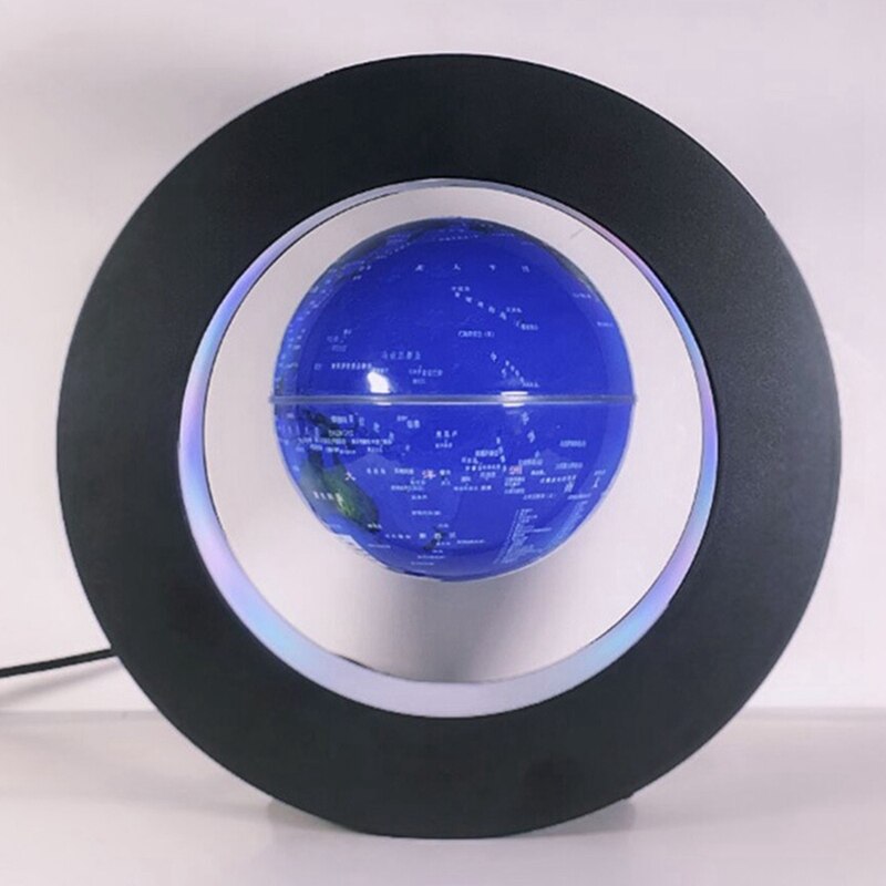 Floating Globe Globe World Map Magnetic Levitation Globe C-Frame LED English Blue Globe For Kids US Plug