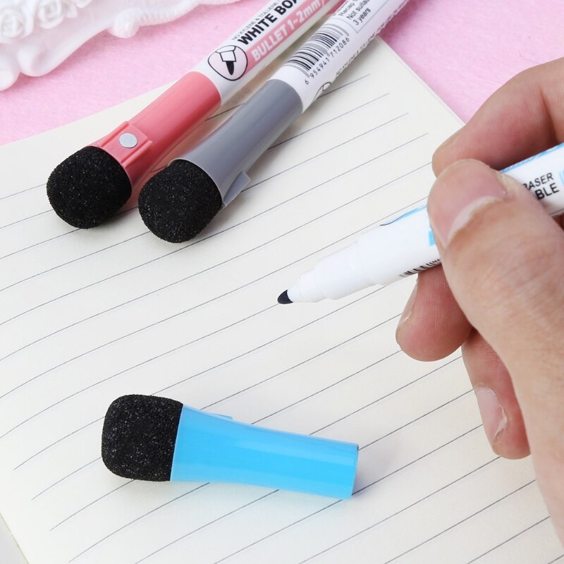 Magnetische Whiteboard Marker Pen Uitwisbare Droog Uitwisbare Inkt Mark Teken Met Gum M5TE