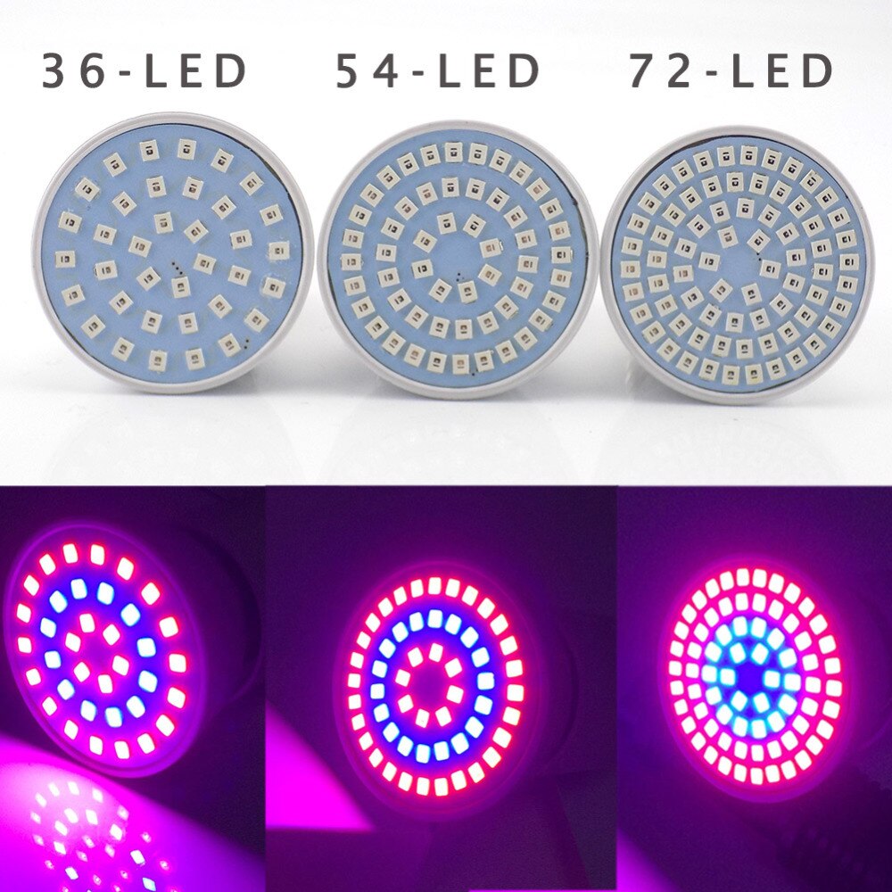 Luz LED para cultivo de plantas, Bombilla para invernadero de Interior para cultivo de verduras hidropónicas, 3W, 4W, 5W, E27