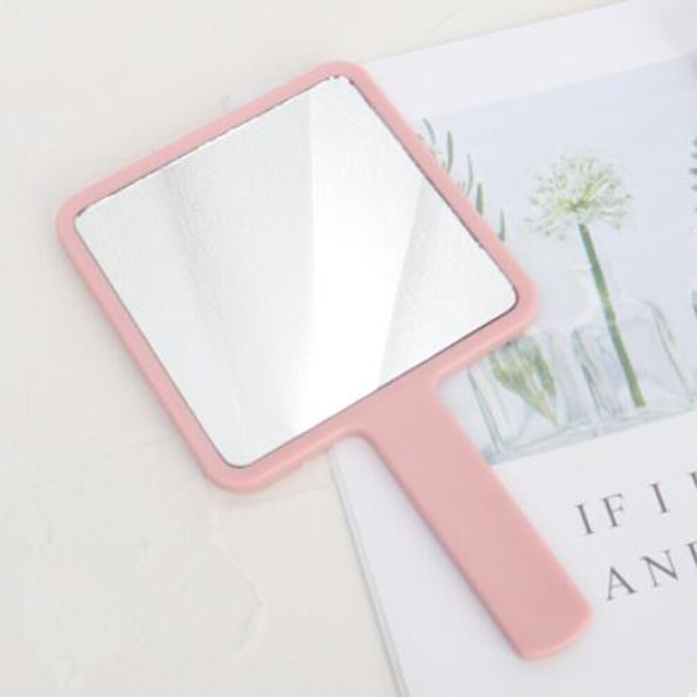Handheld Makeup Mirror Square Makeup Vanity Mirror with Handle Hand Mirror SPA Salon Compact Mirrors Cosmetic Mirror for Women: Pink