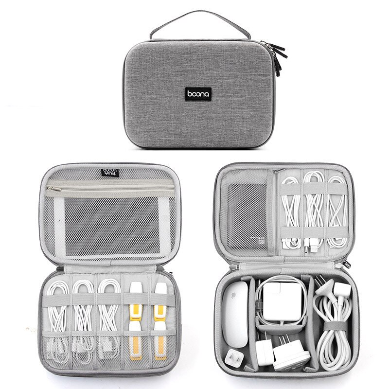 Eva-doppelschicht-usb-tragbare reise-organizer-tasche für digitale elektronik, aufbewahrungstasche für elektronikzubehör, gadget-hüllen