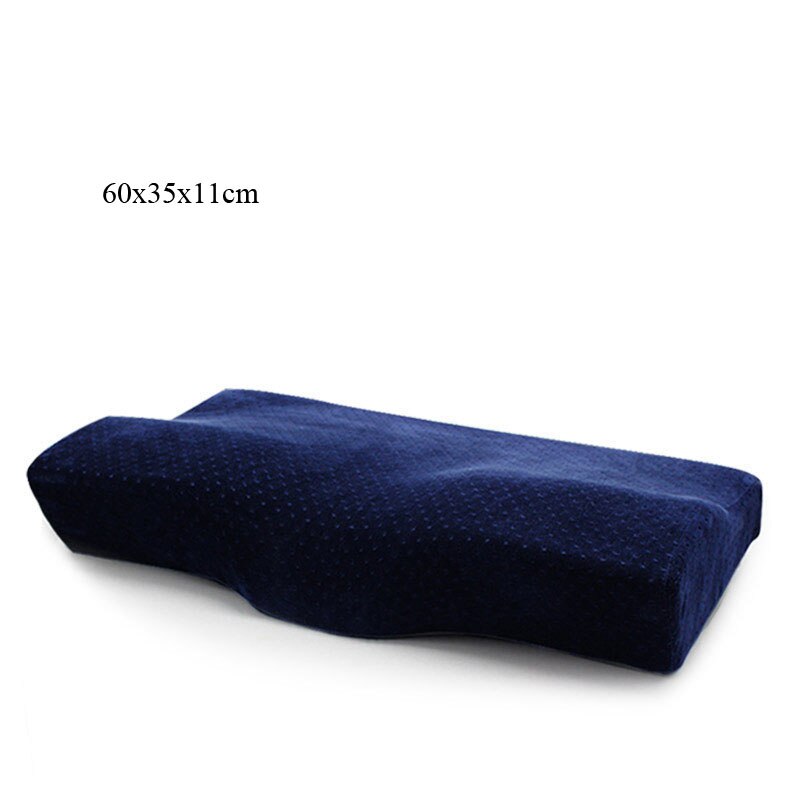 Memory Foam Pillow 2 Sizes Orthopedic Pillow Memory Foam Neck Pillow Slow Rebound For Cervical Health Care Soft Pillow Massage: large deep blue