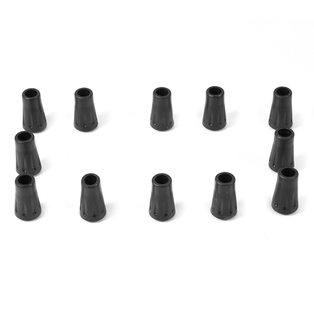 12Pcs Tip Protectors Anti-Slipping Walking Stick Tip Pole Protector Replacement Rubber Tips Walking Canes Hiking Poles Accessory