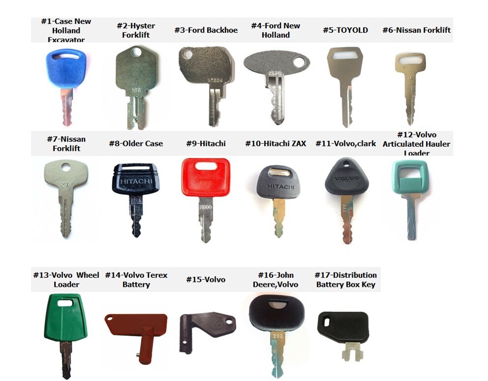 17Pcs Forklifts key For Nissan Forklift Heavy Equi... Grandado