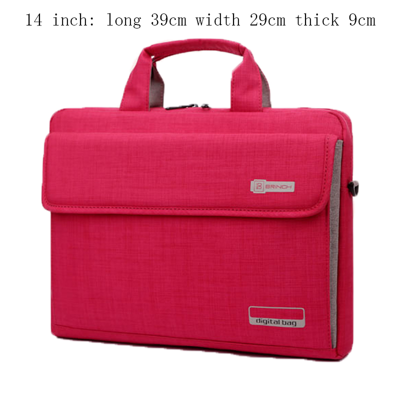 6 colores gran capacidad Nylon 13,3 14 15,6 pulgadas Portátil Bolsa maletines funda protectora bolsas B: 14inch pink