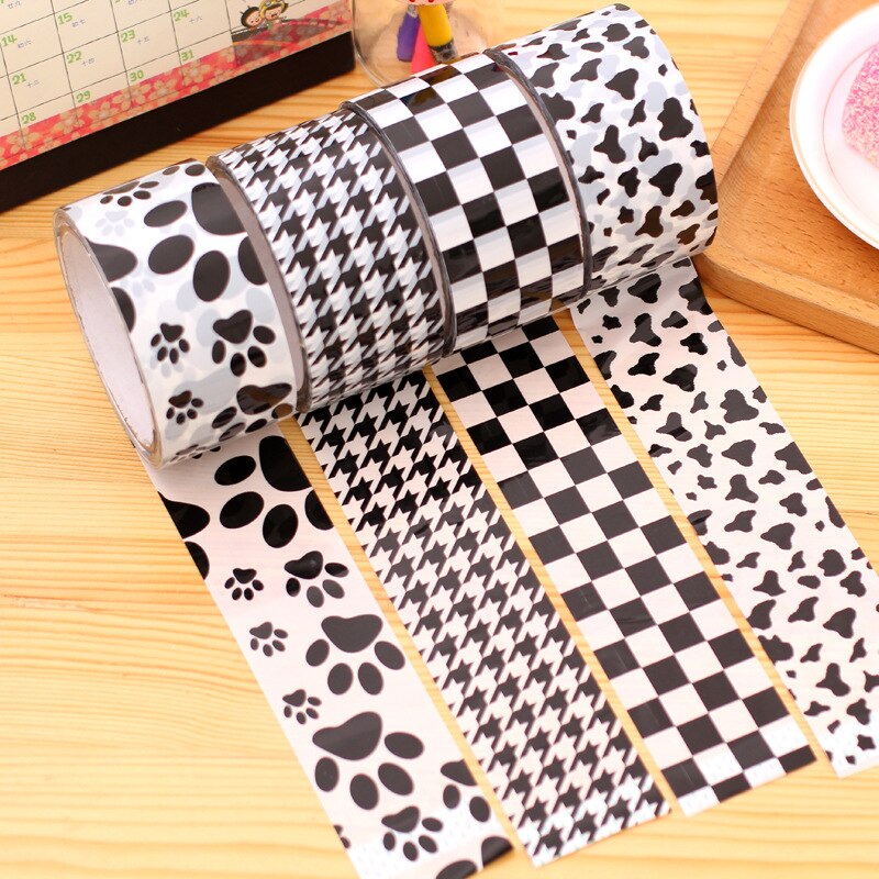 DIY handmade decorative tape Black and white element tape large roll length, notebook, photo album home lace decoration