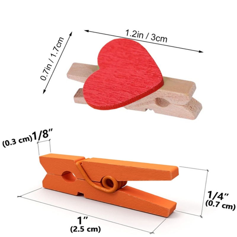 25/30mm Natuurlijke Houten Gekleurde Foto Mini Clips Memo Papier Peg Wasknijper DIY Briefpapier Kerst Bruiloft Home decor
